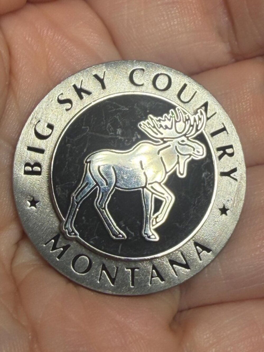 Big Sky Country Montana Moose Tack Pin Vintage